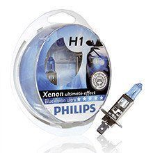 Автомобільна галогенна лампа Philips Xenon Blue Vision Ultra H1 12 V 55 W (виробництво Philips) 36069130 фото