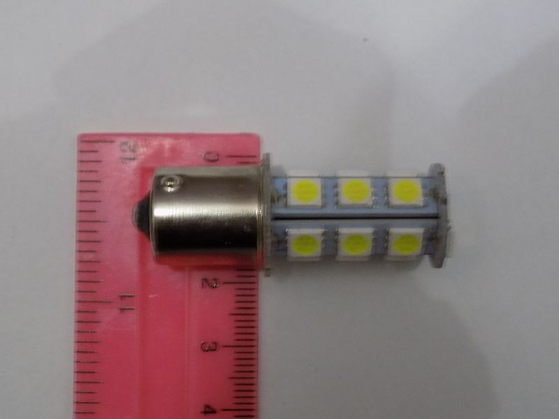 Автомобільна світлодіодна лампа освітлення габаритів і поворотів 1156-18SMD-5050-1 контакт (пр.о Китай) 00291 фото