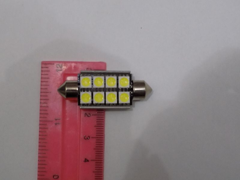 Автомобильная светодиодная лампа подсветки салона SJ-ОБМАНКА 41 ММ-8SMD-5050-12V (пр-во Китай) 00209 фото