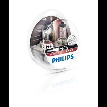 Автомобільна галогенна лампа Philips VisionPlus H4 12 V 60/55 W 12342VPS2 фото