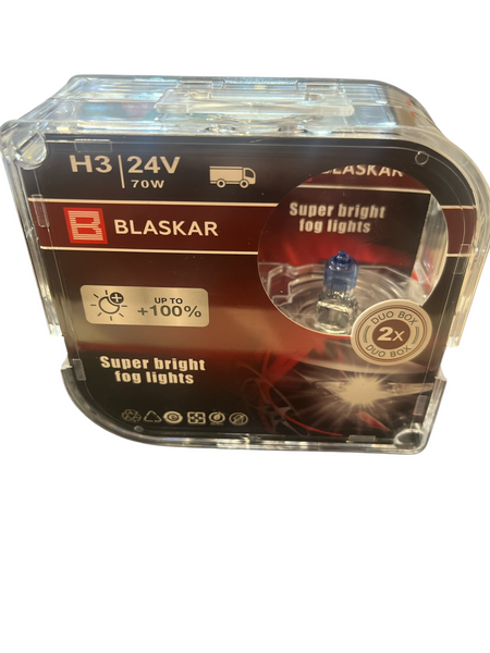 Автомобильная галогенная лампа BLASKAR H3 24V 70W + 100% 02212 фото