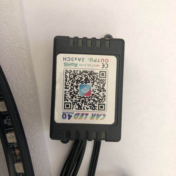 Автомобільна водонепроникна світлодіодна RGB LED підсвічування в салон на 4 стрічки від прикурювача з пультом 01080 фото