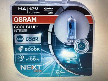 Автомобильная галогенная лампа Osram Cool blue hyper 5000k +100% H4 12V 55 W (производство Osram, Германия) 62193CBH фото