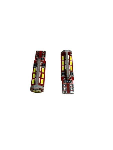 Світлодіодна LED лампа для авто T10 27SMD 3014 CANBUS 12 В, біла, для підсвічування номера та габаритів 00086 фото