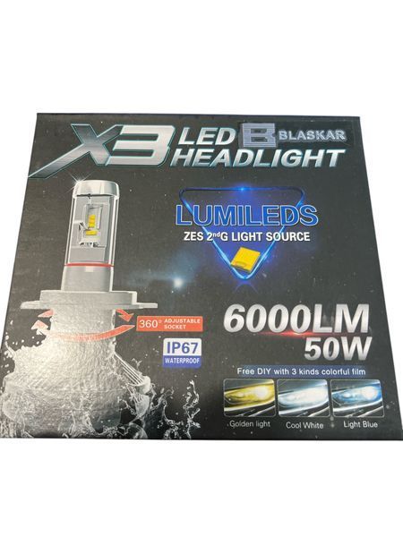 Світлодіодні лампи для автомобільних фар (LED) X3-H27 50 W 6000 LM (виробництво LED, Китай) 01051 фото