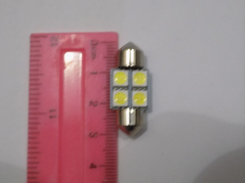 Автомобильная светодиодная лампа подсветки салона и номерного знака SJ-4SMD-5050-28MM (пр-во Китай) 00186 фото
