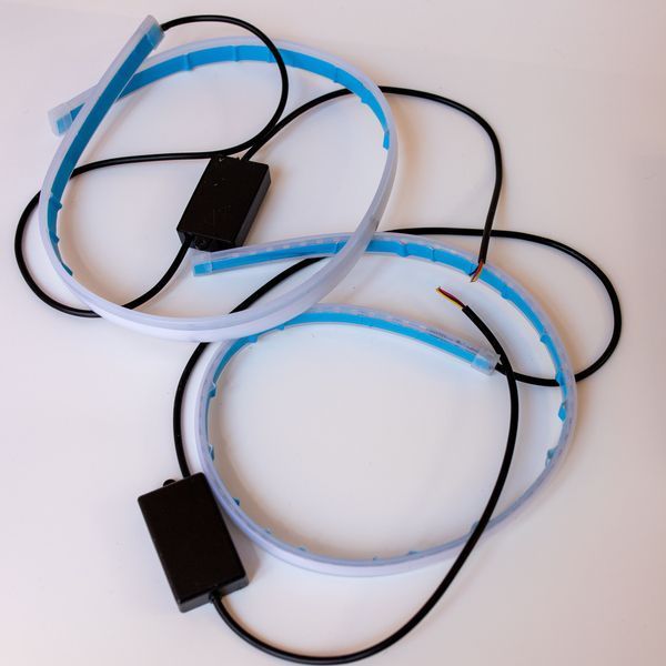 Світлодіодні LED денні ходові вогні в фару силіконовий корпус 12 V (виробництво LED, Китай) 01536 фото