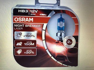 Автомобільна галогенова лампа OSRAM NIGHT BREAKER UNLIMITED 64150NBU (виробництво OSRAM, Німеччина) НВ3+150% фото