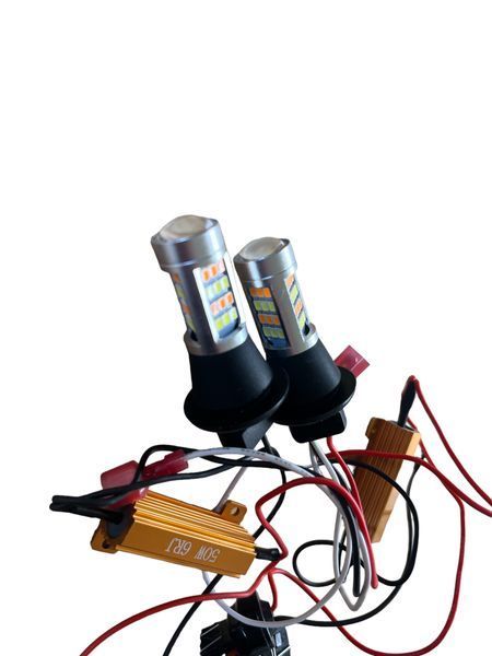 Світлодіодні LED-лампи 7443 повторювачі поворотів 42 діоди 12 В (виробництво LED, Китай) 01273 фото
