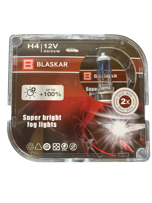 Автомобільна галогенна лампа BLASKAR H4 12V 60\55W + 100% 02215 фото