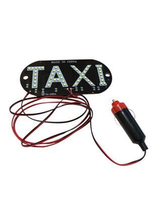 Світлодіодна LED-підсвітка з написом "TAXI" 12В-Синій колір 00487 фото