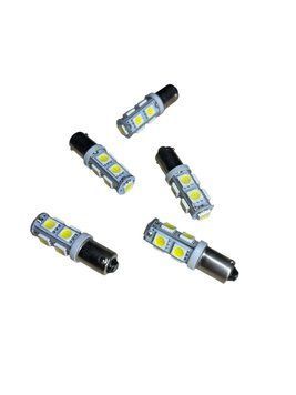 Светодиодная LED лампа для авто T4W (BA9s) 9SMD 5050 4 Вт 12 В, белая, для габариты 00158 фото