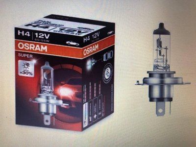 Автомобільна галогенна лампа OSRAM Н4+30% (виробництво OSRAM, Німеччина) Н4+30% фото