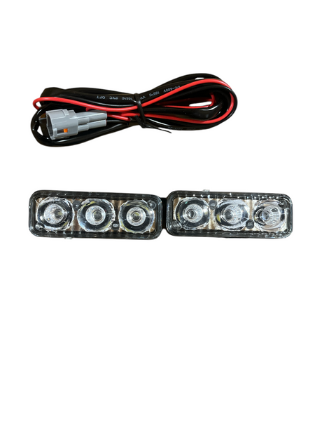 Светодиодные LED дневные ходовые огни 3 диодов 12В (производство LED, Китай) 00512 фото