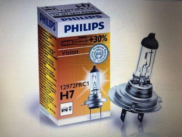 Автомобільна галогенна лампа Philips H7 12 V 55 W+30% (виробництво Philips, Польща) H7-55w+30% фото