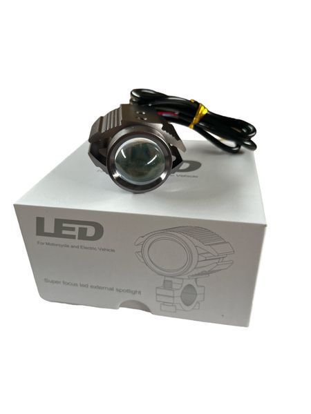 Балка LED (противотуманка) Линза со светотеневой границей(белый+ желтый свет)  (ціна за 1 шт.) 01559 фото