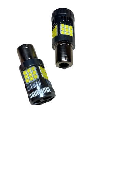 Светодиодная LED лампа для авто P21W 1156 36SMD 3030 CANBUS 30 Вт 12-24 В, белая с вентилятором, для габаритов, стоп-сигнала и поворотов (комплект 2 шт.) 00275 фото