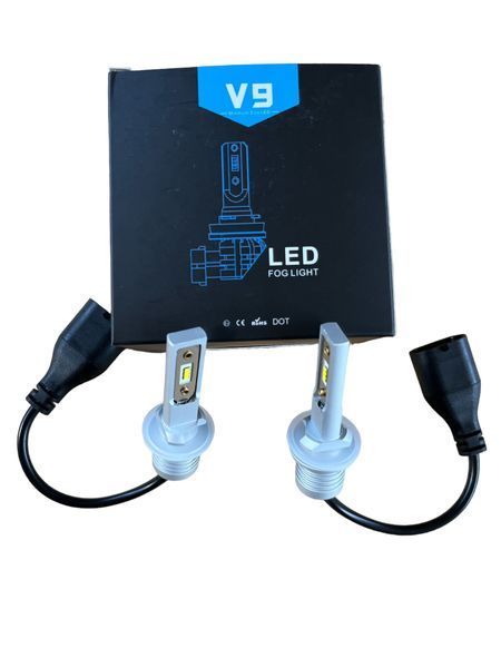 LED лампи для протитуманних фар авто V9 H27 40 Вт 12-24 В 4000 лм 6500 K, комплект 2 шт. 01665 фото