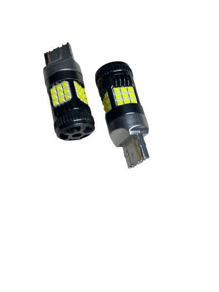 Светодиодная LED лампа для авто T20 (W21W) 7440 36SMD 3030 CANBUS 30 Вт 12-24 В, белая с вентилятором, для габаритов и стоп-сигнала 00230 фото
